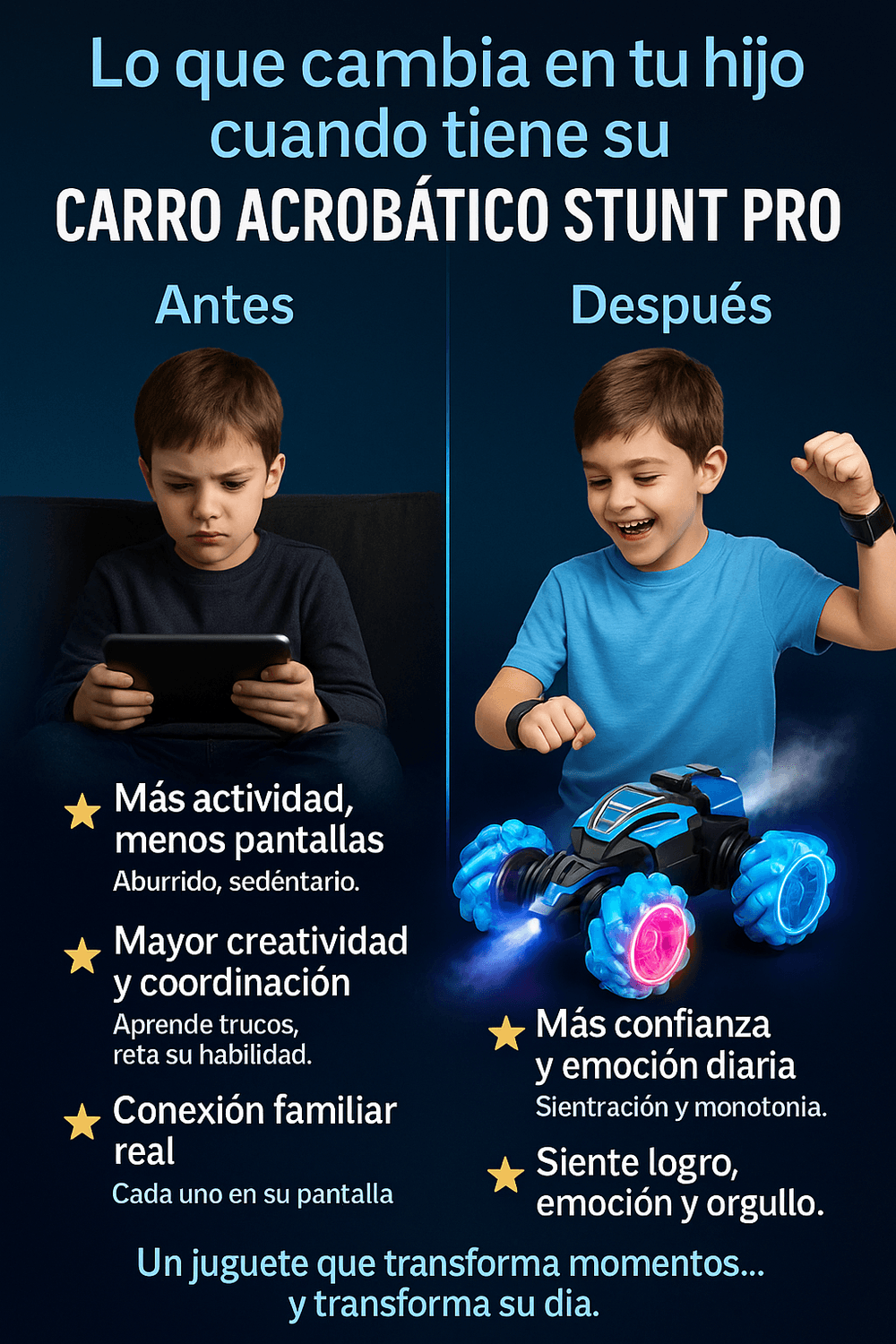 CARRO SENSORIAL Y ACROBÁTICO A CONTROL REMOTO